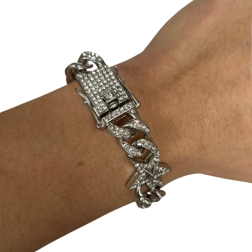 Ice Cuban Chain Necklace & Bracelet set